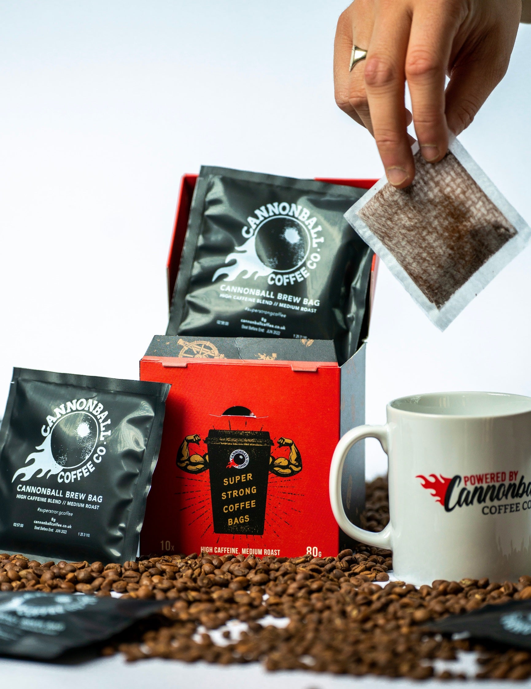100% Colombian Coffee bags ideal for fresh filtered coffee on the go.
